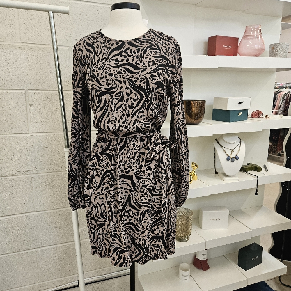 Abstract Animal Print Dress